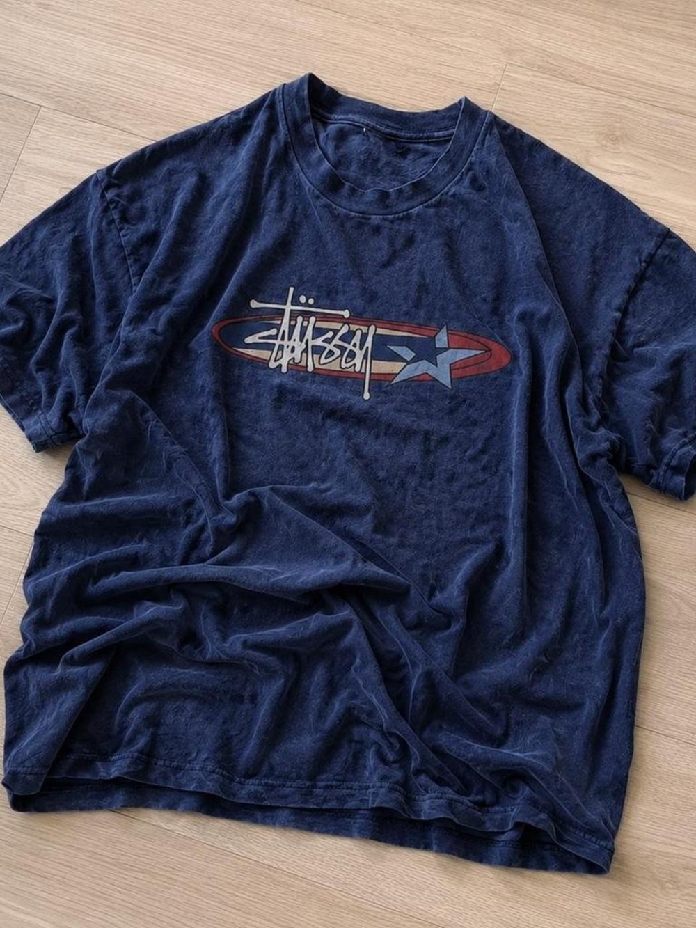 Gildan Navy Graphic Star Logo Tee